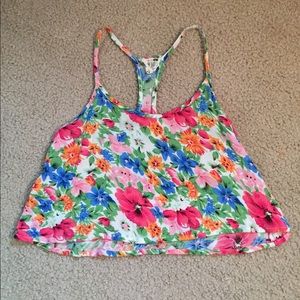 Colorful Flower Flowy Crop Top