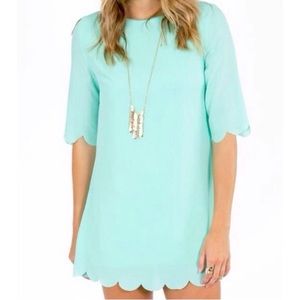 Mint scallop mint dress