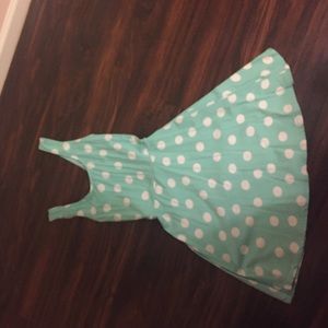 mint polka dotted skater dress