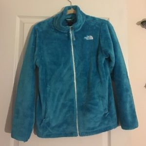 A blue north face jacket