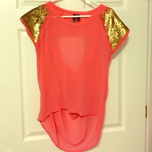 Sequined Back Drape Top