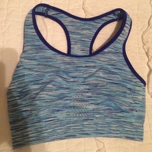 Blue sports bra