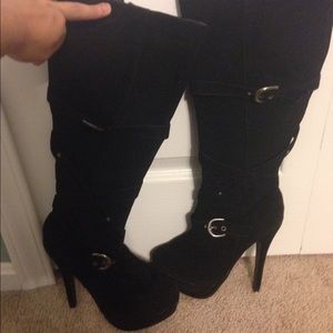 Knee high black boots