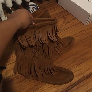 Tall moccasin boots