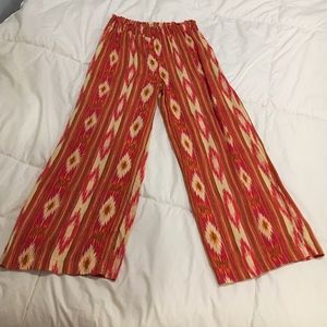 Wide leg, Aztec print pants