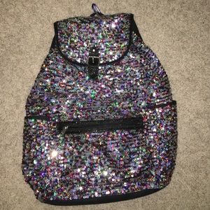 Multicolor sequin book bag