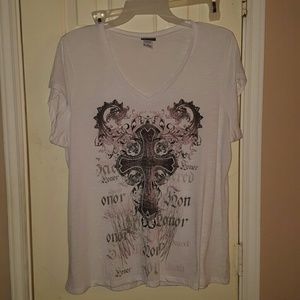 dots v-neck tshirt, size 3x