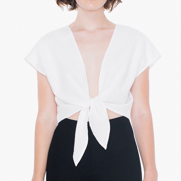 American Apparel Tops - AMERICAN APPAREL WATERMELON CREPE TIE TOP