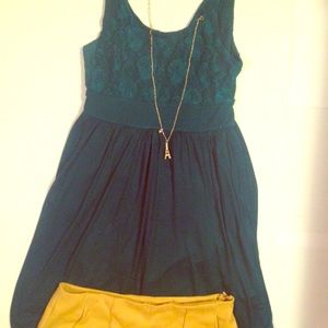 Dark Teal Forever 21 Dress/Tunic Flower Lace