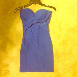 Strapless blue dress