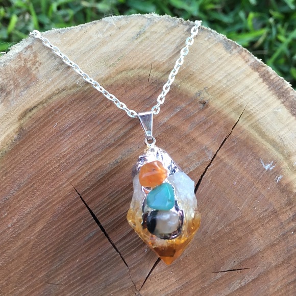 Citrine Point Crystal Necklace