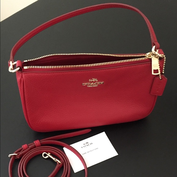 Coach Top Handle Pouch in Pebble Leather