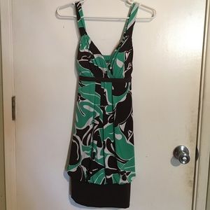 Pretty Sea Foam Green and Brown Dress