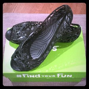 Crocs isabella jelly flats size 9w
