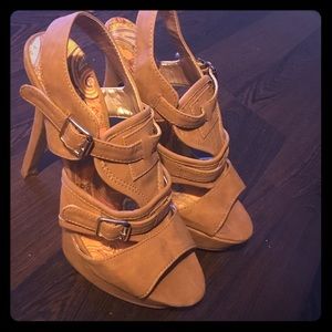 Charlotte Russe Camel / Tan Caged Pumps - Worn 1x