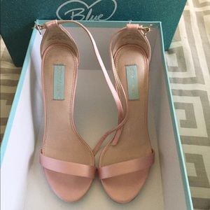 Betsey Johnson blush pink satin heels