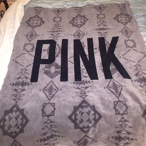 Victoria's Secret Pink blanket black and grey