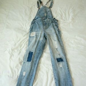 Forever 21 distressed overalls