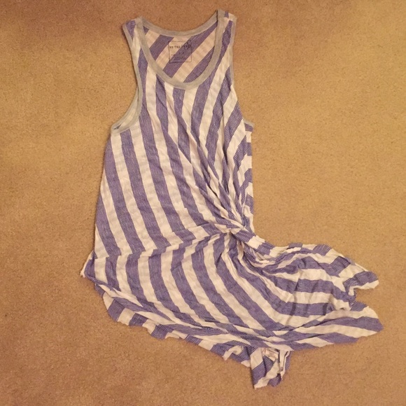 Free People blue and white top