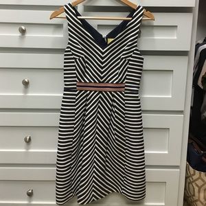 Navy and white striped dress from Anthropologie.