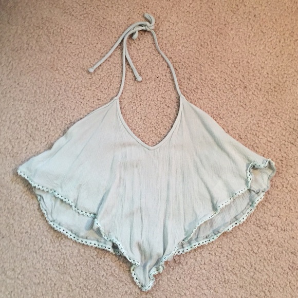 Light Green Halter Crop Top