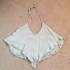 Light Green Halter Crop Top