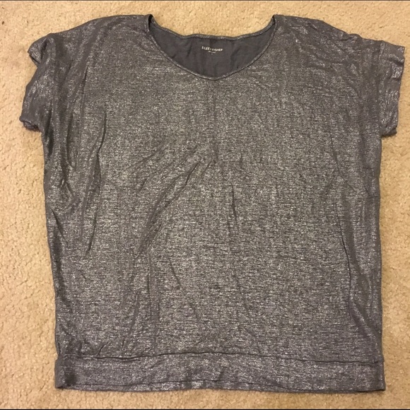 Eileen Fisher Grey Glitter Loose Blouse