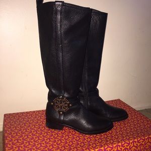 Black Tory Burch Amanda Riding Boots Sz. 6.5