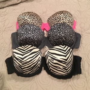 Three VS strapless push ups