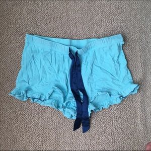 blue pajama shorts