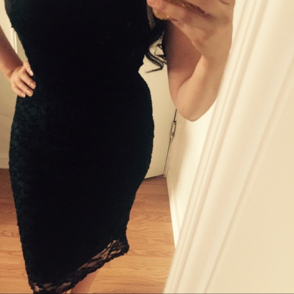 SOLD Black lace midi dress - Picture 2 of 4