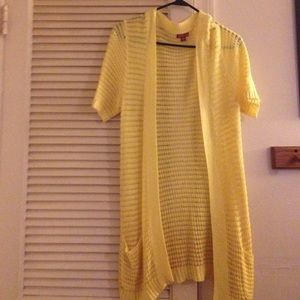 Merona long yellow sweater short sleeve