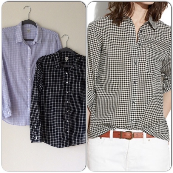 Madewell Gingham Plaid Boyshirt