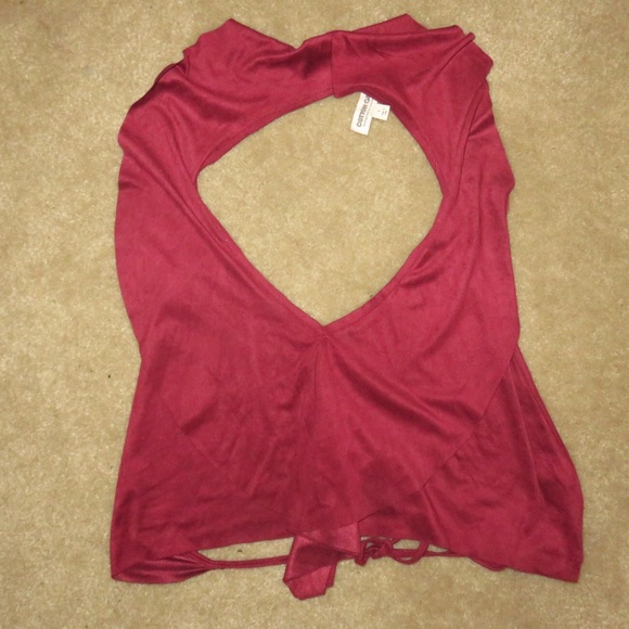 Backless suede drop top