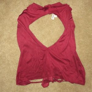 Backless suede drop top