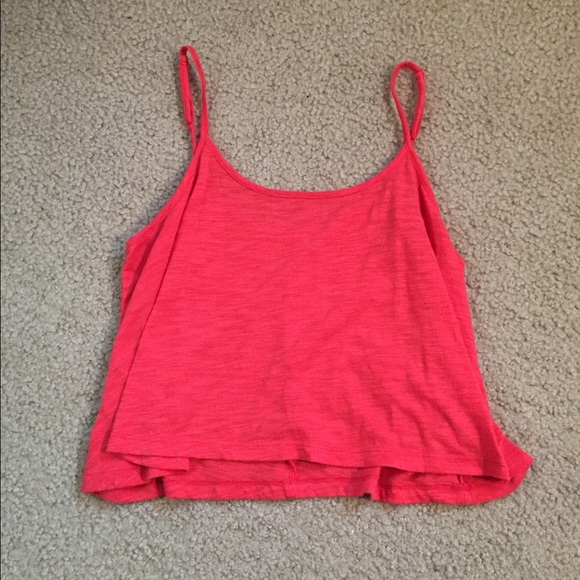 Coral Spaghetti Strap Crop Top
