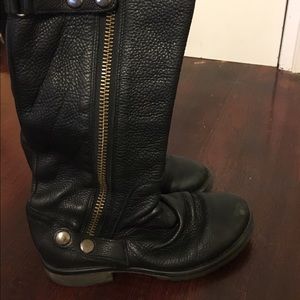 Black Leather Steve Madden Boots 7
