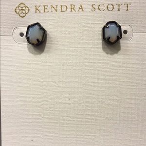 Kendra Scott Logan Stud Gunmetal/Opalite