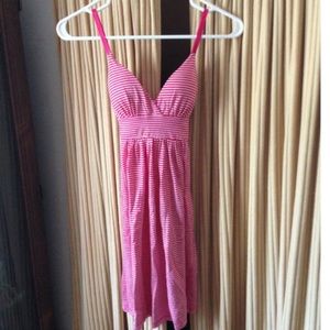 pink and white dress