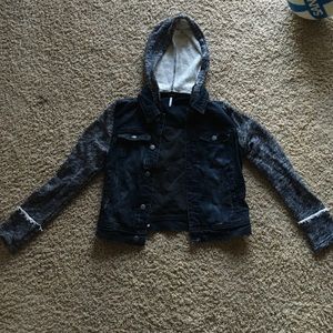 free people jean jacket/hoodie size small
