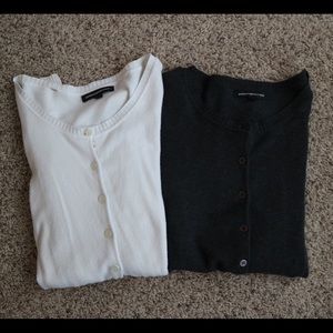 Express Ivory and Charcoal Grey Cardigan Bundle.