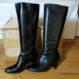 Naturalizer faux leather wide calf knee boots