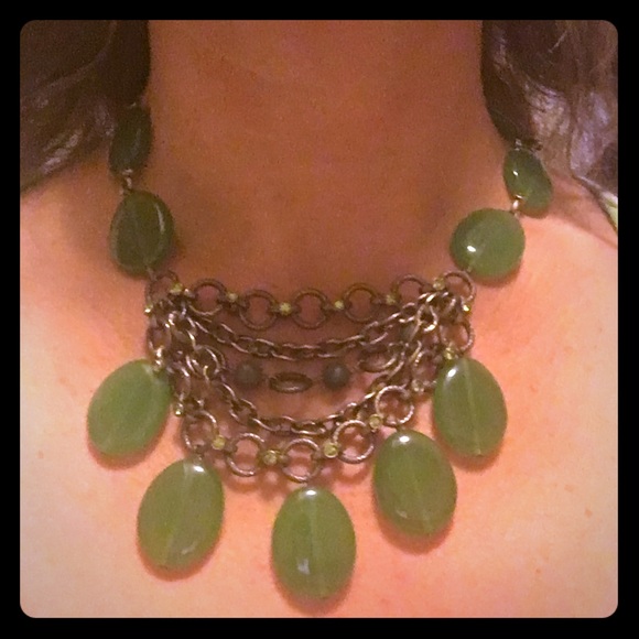 Lia Sophia jade green Prasino necklace
