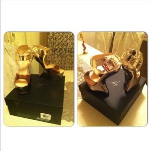 Giuseppe Zanotti Metallic Heelless Shoes