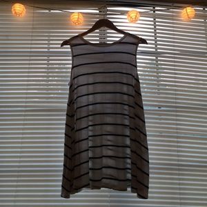 Aiden Y Black And White Striped Tank Dress