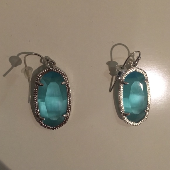 Kendra Scott silver and blue drop earrings