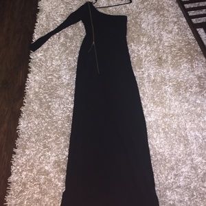 Black Maxi Long One Sleeve Dress