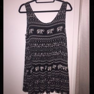 Elephant print Tank babydoll Dress