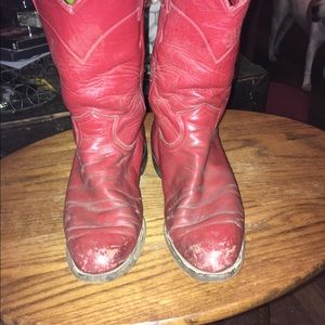 Red cowgirl/cowboy boots.