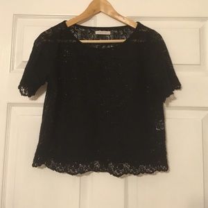 Japanese black lace top